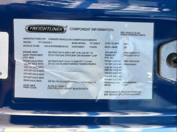 2022 Freightliner Cascadia 126c36e7f456488275482caa3bdbd32d14a