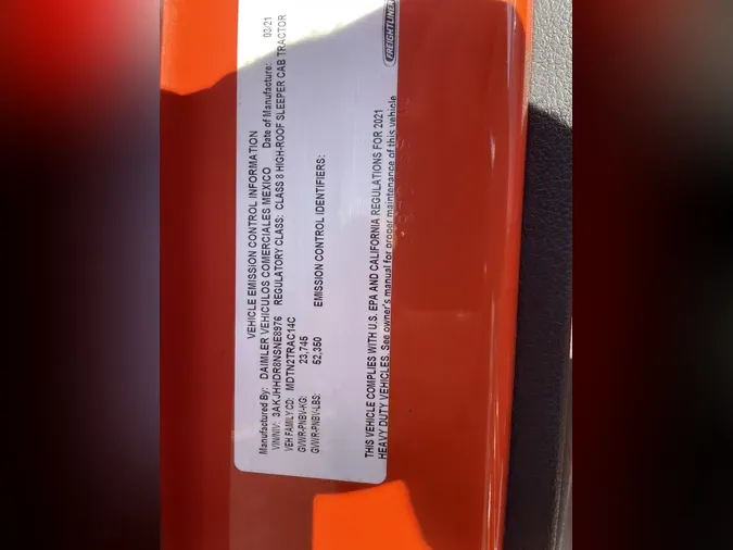 2022 Freightliner Cascadiac38b1d0df35f13972fc257904e8b389f