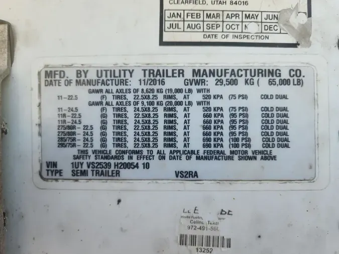 2017 UTILITY TRAILERS VS2RA 53/162/102