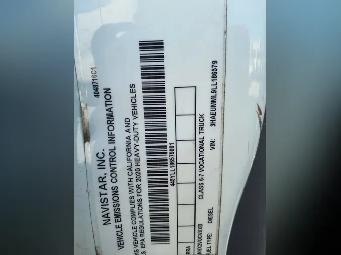 2020 NAVISTAR INTERNATIONAL MV607 (4X2)