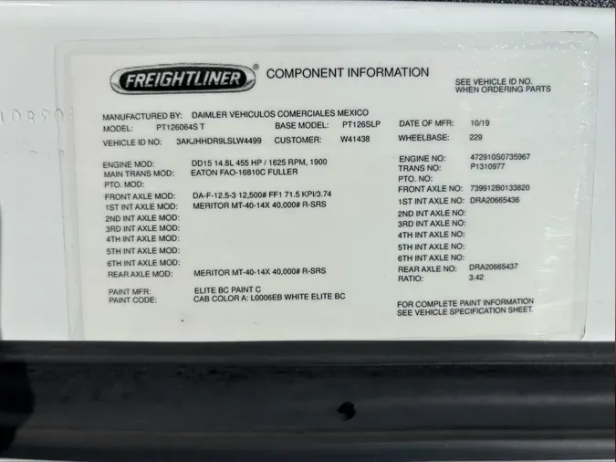 2020 FREIGHTLINER CASCADIA 126