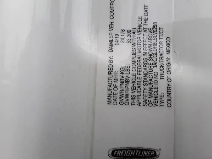 2020 FREIGHTLINER/MERCEDES CASCADIA 125c7ef4e27dddd698cc1a83ca72016eff0