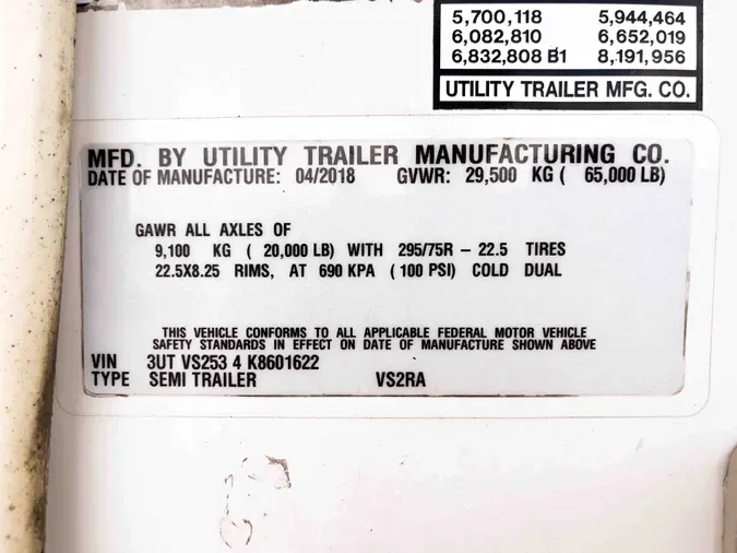 2019 UTILITY VS2RA