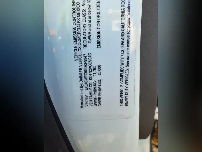 2019 FREIGHTLINER/MERCEDES M2 106