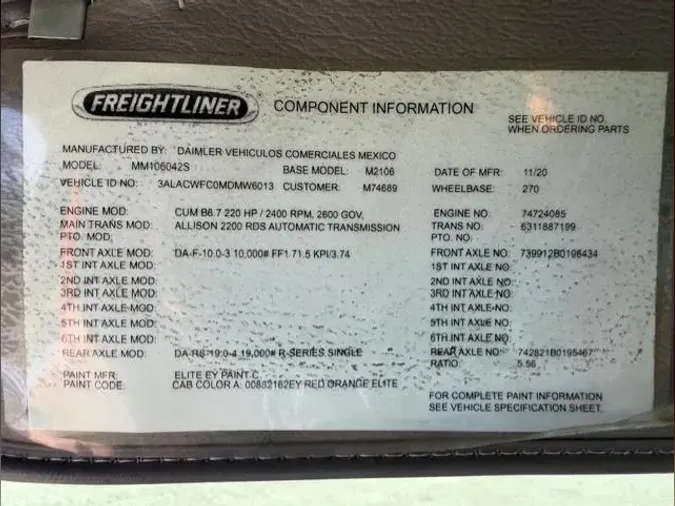 2021 Freightliner Business Class M2 106