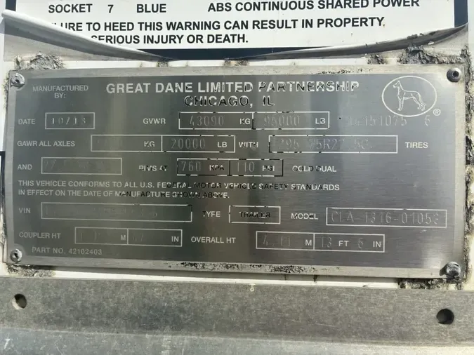 2014 GREAT DANE 700-53/162/102cfa2855d6916ca8d051f65e4ef98b7c1