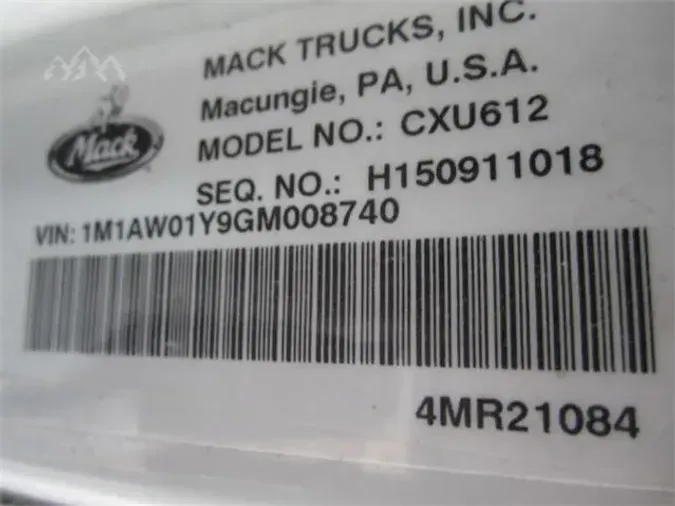 2016 MACK PINNACLE CXU612