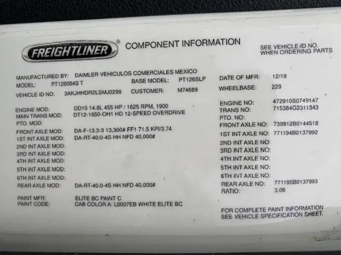 2020 Freightliner Cascadia