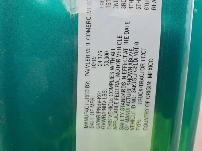 2020 FREIGHTLINER/MERCEDES CASCADIA 125d0c11e0534266f42500c401c1403356a