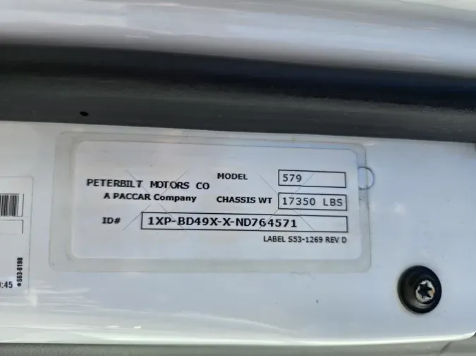 2022 Peterbilt 579d15208c9b8affb70645801b124d5ccb6