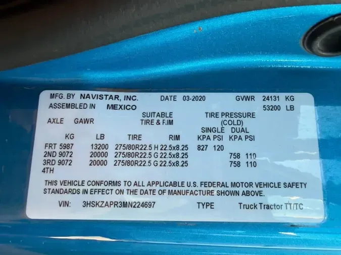 2021 NAVISTAR INTERNATIONAL LT625 SLPR CAB