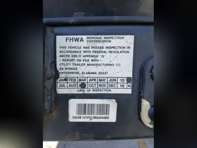 2016 UTILITY TRAILERS FS2CHS 48/102d27d5262a1c2e5d6138850f6cb8c3bb5