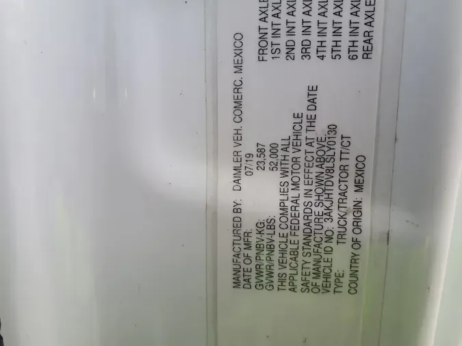 2020 FREIGHTLINER/MERCEDES NEW CASCADIA 116