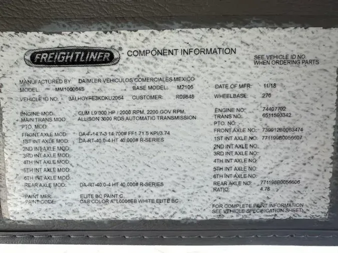 2019 Freightliner Business Class M2 106