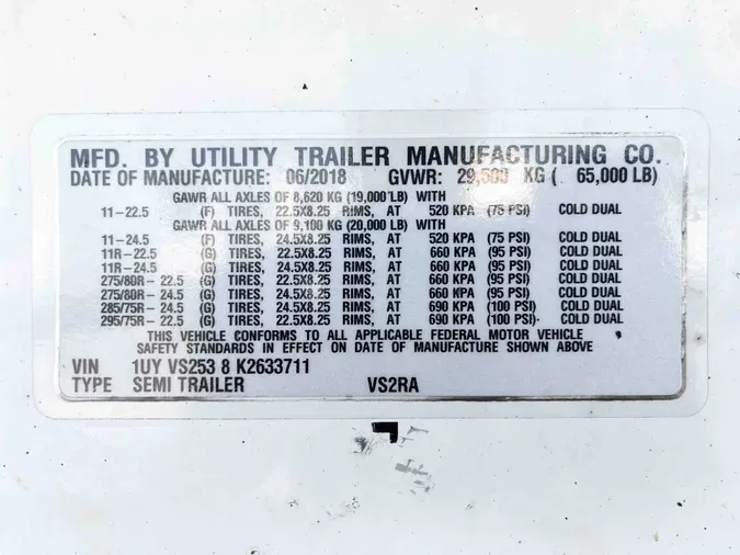 2019 UTILITY VS2RA