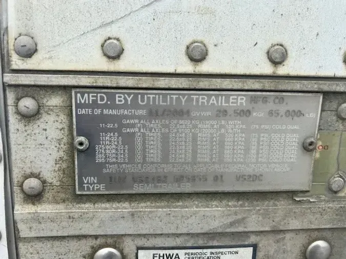 2005 UTILITY TRAILERS VS2DC 48/162/102