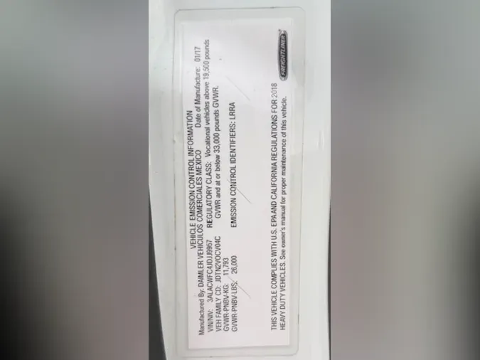 2018 FREIGHTLINER/MERCEDES M2 106