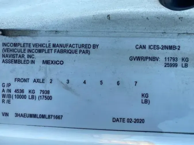 2021 International MV607