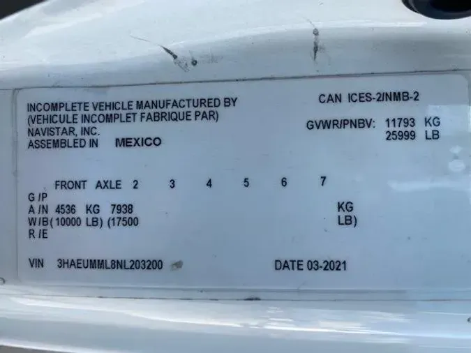 2022 International MV607