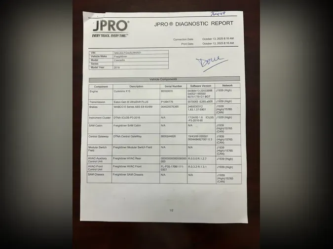 2018 FREIGHTLINER/MERCEDES CASCADIA 125