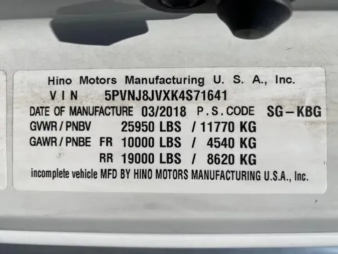2019 Hino 268A
