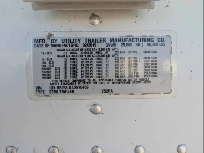 2020 UTILITY VS2RA