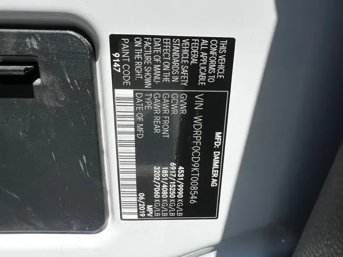 2019 MERCEDES-BENZ SPRINTER 3500
