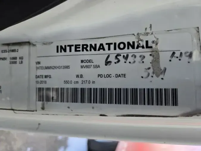 2019 International MV607