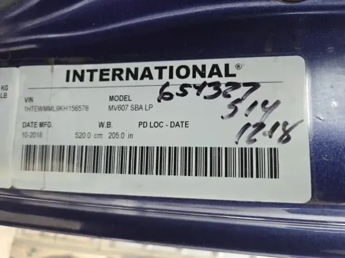 2019 International MV607