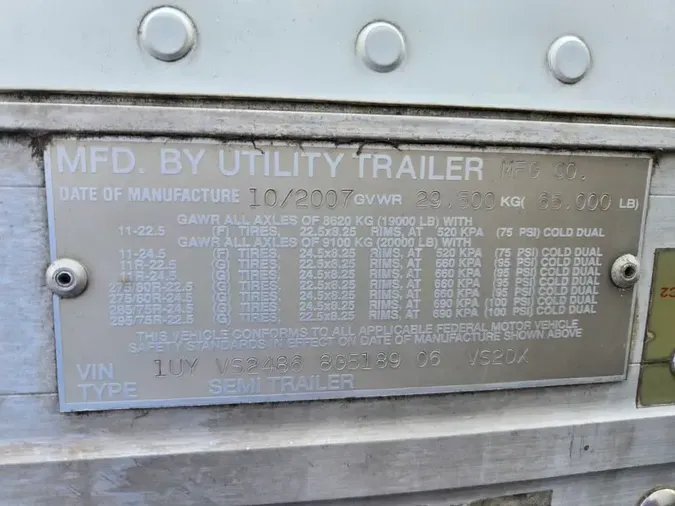2008 UTILITY TRAILERS VS2DC 48/162/102