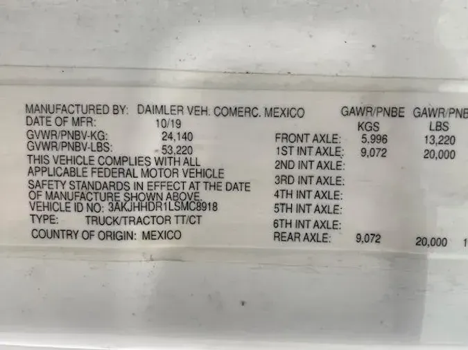 2020 Freightliner Cascadia