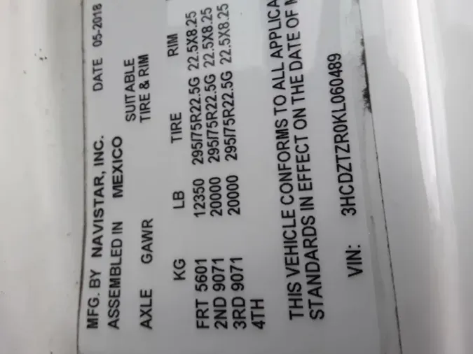 2019 NAVISTAR INTERNATIONAL LT625 DAYCAB T/Ae6715fdc82a81a73b70ed4a7778a8c1a