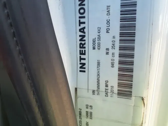 2019 NAVISTAR INTERNATIONAL 4300