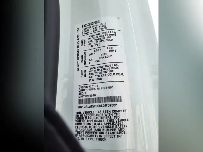 2020 FREIGHTLINER/MERCEDES M2 106