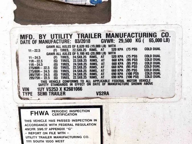 2019 UTILITY VS2RA
