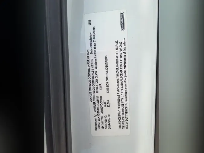 2020 FREIGHTLINER/MERCEDES CASCADIA 125