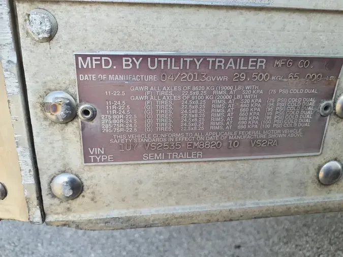 2014 UTILITY TRAILERS VS2RA 53/162/102