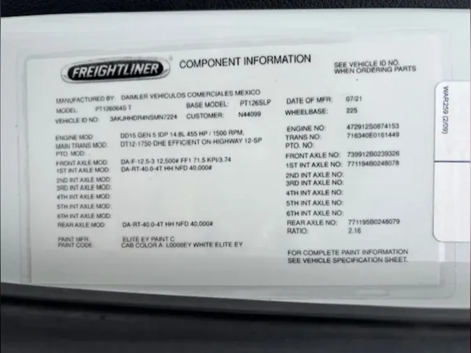 2022 Freightliner PT126SLP