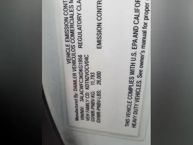 2019 FREIGHTLINER/MERCEDES M2 106