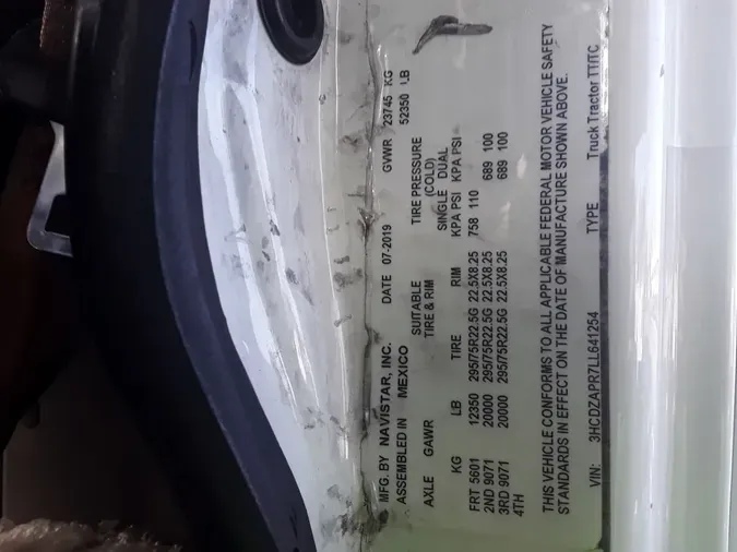 2020 NAVISTAR INTERNATIONAL LT625 DAYCAB T/Aeb2e0a0ad4513d5866bc41b3600263c5