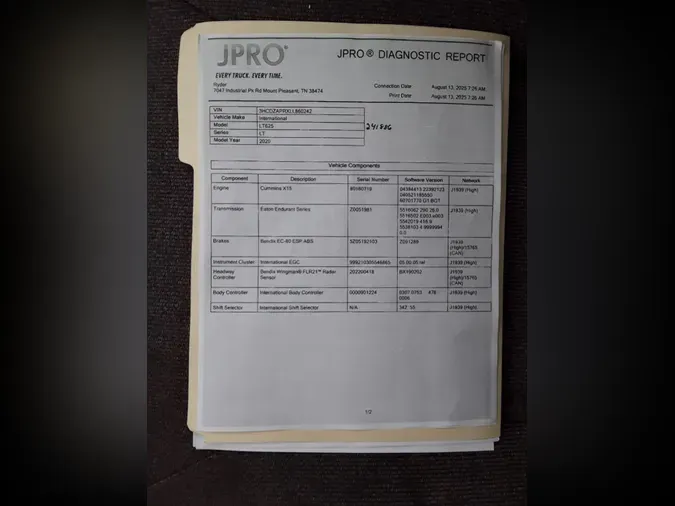 2020 NAVISTAR INTERNATIONAL LT625 DAYCAB T/A