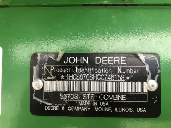 2012 John Deere S670