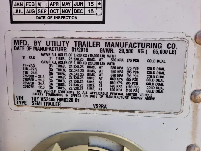 2017 UTILITY TRAILERS VS2RA 48/162/102