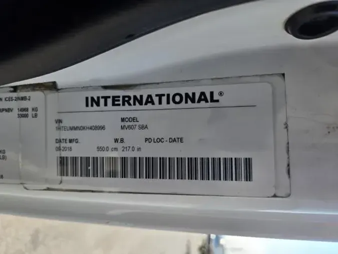 2019 International MV607