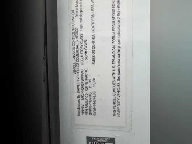 2019 FREIGHTLINER/MERCEDES NEW CASCADIA PX12664