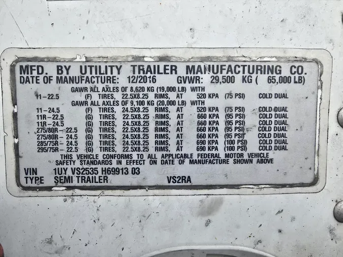 2017 UTILITY TRAILERS VS2RA 53/162/102