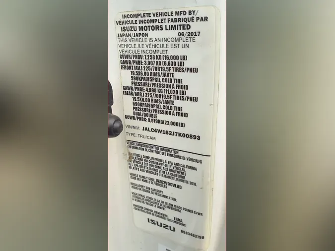 2018 ISUZU NPR