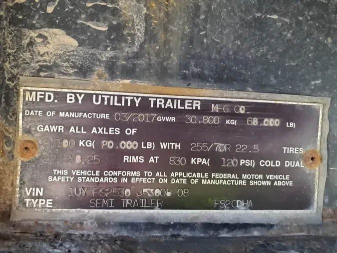 2018 UTILITY TRAILERS FS2CDHA 53/102