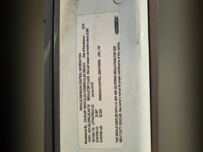 2020 FREIGHTLINER/MERCEDES CASCADIA 125