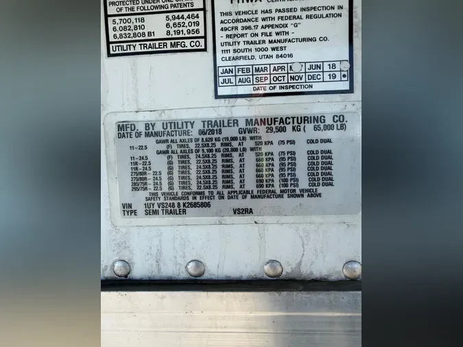 2019 UTILITY TRAILERS VS2RA 48/162/102fe0056d26f46adb9d35fe003a4097d04
